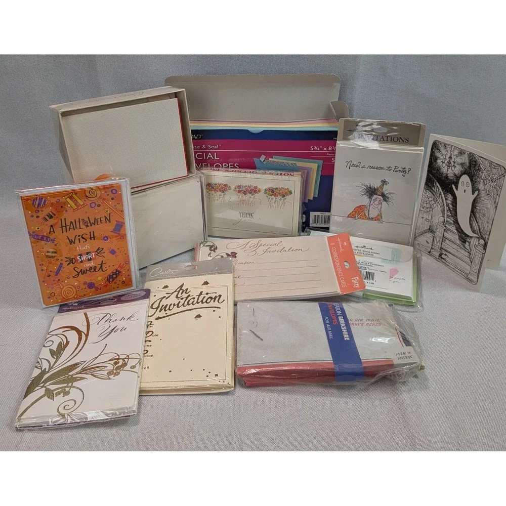 Hallmark Ampad Stationery Lot Unisex OS Mixed GOOD Cards Envelopes Invitations